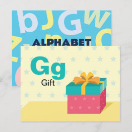 Cartão Postal G é para Gift - Placa Flash Alfabet