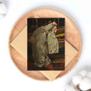 Cartão Postal G.H. Breitner, garota em um Kimono branco - arte f