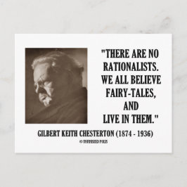 Cartão Postal G.K. Chesterton Sem Racionalistas Todos acreditam 