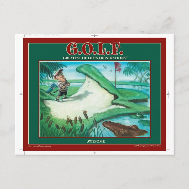 CARTÃO POSTAL G.O.L.F. O MAIOR DAS FRUSTRAÇÕES DA VIDA (Frente)