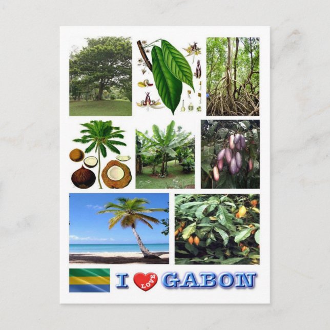 Cartão Postal Gabão - Eu Amo Gabão - (Frente)