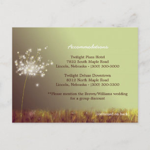 Cartão Postal Gabinete de Alojamento de Casamento Dandelion