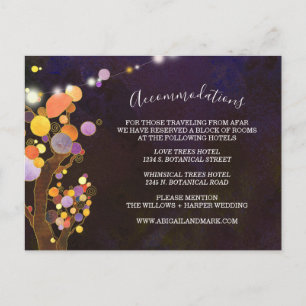 Cartão Postal Gabinete de Alojamento de Casamento Roxo de Árvor