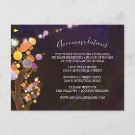 Cartão Postal Gabinete de Alojamento de Casamento Roxo Profundo