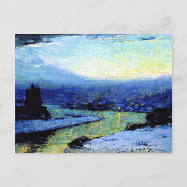 Cartão Postal Gagnon - Crepúsculo, pintura de arte fina (Frente)
