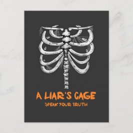 Cartão Postal Gaiola humana costela de aranha assustadora Hallow