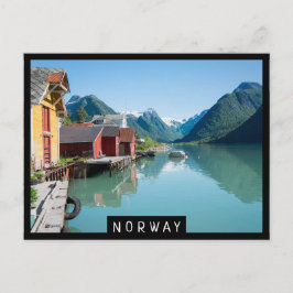 Cartão Postal Gaiolas coloridas e fiorde na Noruega