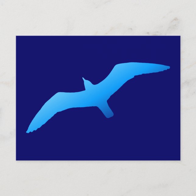 Cartão Postal Gaivota Azul Ascendente (Frente)
