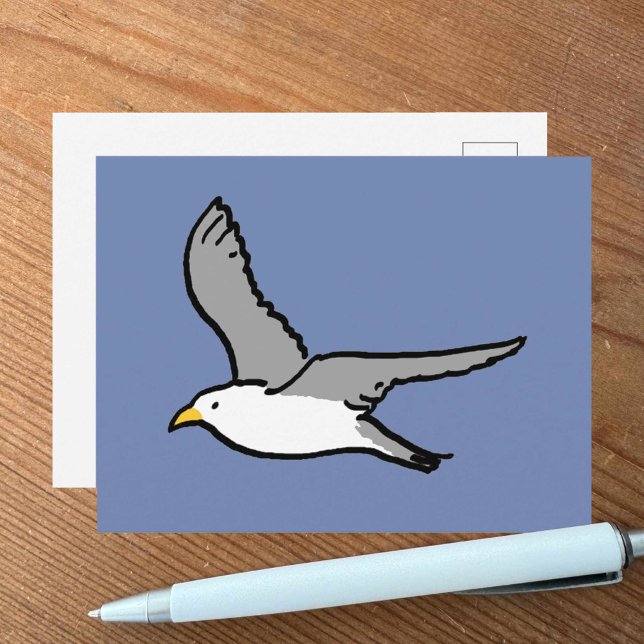 Cartão Postal Gaivota Voadora em Estilo Pop-Art (Criador carregado)