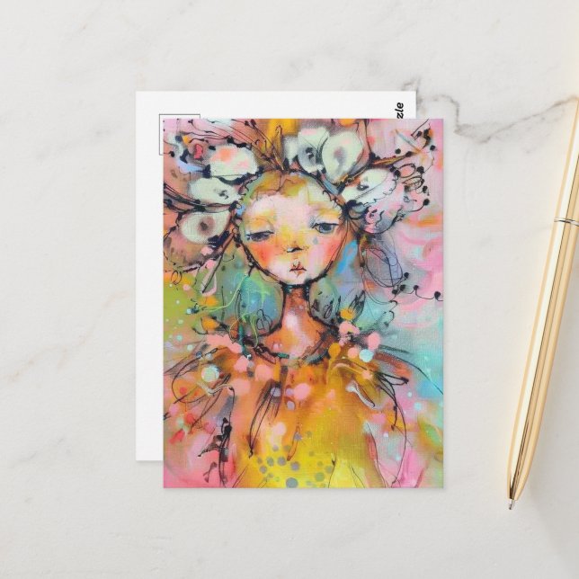 Cartão Postal Gal de mídia mista (Frente/Verso In Situ)