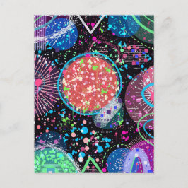 Cartão Postal Galactic Neighborhood: Abstract Art  Postcard