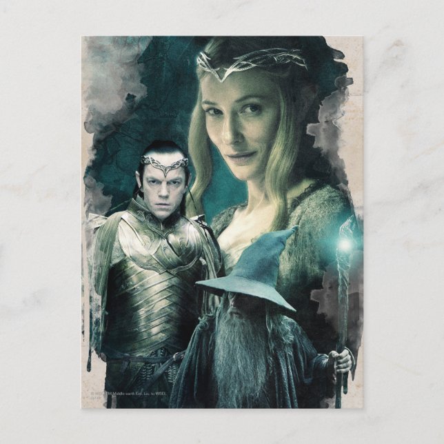 Cartão Postal Galadriel, ELROND™ e Gráfico Gandalf (Frente)