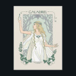 Cartão Postal Galadriel Light of Valinor Graphic<br><div class="desc">Step into the radiant grace of Middle-Earth™ with this exquisite Lord of the Rings™ design inspired by Galadriel™. Illustrated in an elegant, Art Nouveau–inspired style, she stands poised and luminous, holding a phial of the Light of Valinor with serene strength and quiet authority. Flowing golden hair, delicate Elven adornments, and...</div>