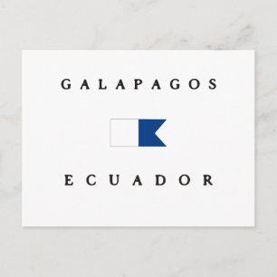 Cartão Postal Galápagos Equador - Bandeira da Unidade Alfa