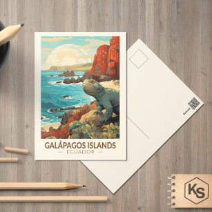 Cartão Postal Galápagos Ilhas Viagem de Arte