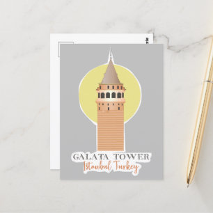 Cartão postal Galata Tower Istambul Turquia