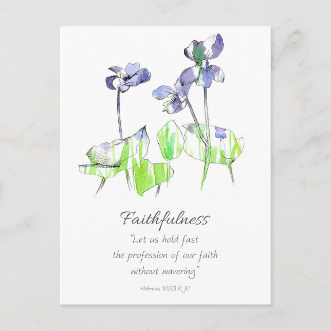 Cartão Postal Galatians Fruit of the Spirit Scripture Violets (Frente)