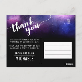 Cartão Postal Galáxia Celestial Estrelas Casamento Obrigado Foto