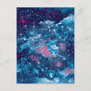 Cartão Postal Galáxia de Aquarelas de Arte Espacial
