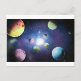 Cartão Postal Galáxia Espacial de Pintura de Pulverização