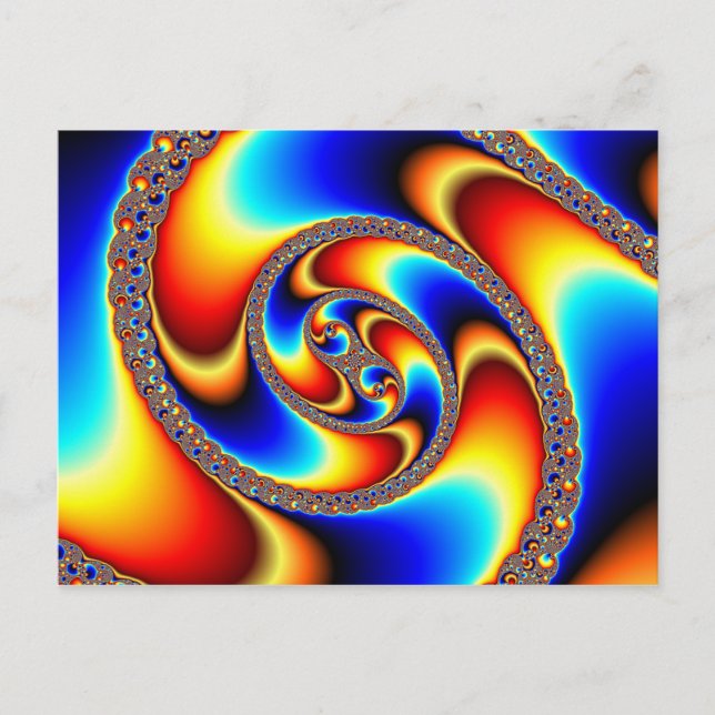 Cartão Postal Galáxia Espiral - Arte Fractal (Frente)