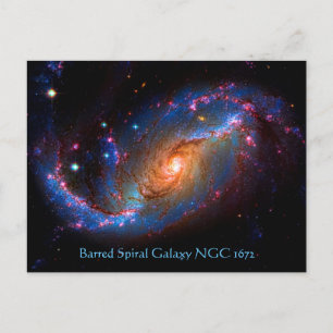 Cartão Postal Galáxia Espiral Barred NGC 1672