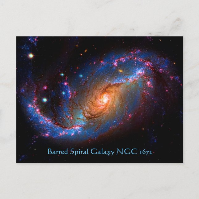 Cartão Postal Galáxia Espiral Barred NGC 1672 (Frente)