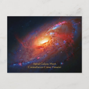 Cartão Postal Galáxia Espiral M106, Canes Venatici