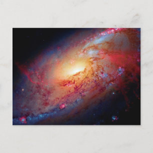 Cartão Postal Galáxia Espiral Messier M106 Foto do Espaço Exteri