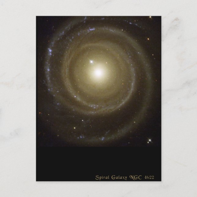 Cartão Postal Galáxia Espiral NGC 4622 Gira para trás (Frente)