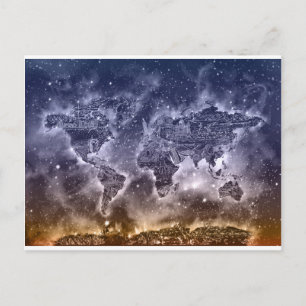 Cartão Postal galáxia mapa mundial 2