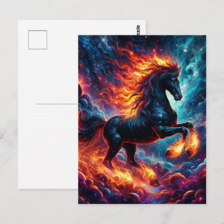 Cartão Postal Galaxy Fire Horse Chinese New Year 2026