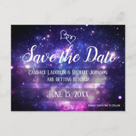 Cartão Postal Galaxy Starry Night Space Casamento Salve a Data