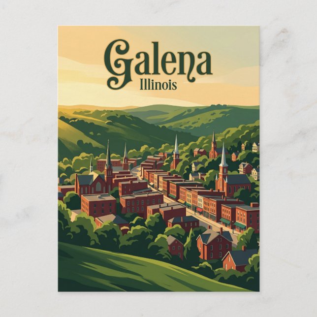 Cartão Postal Galena Illinois (Frente)