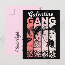 Galentine Gang Vintage Namorados Female Faces