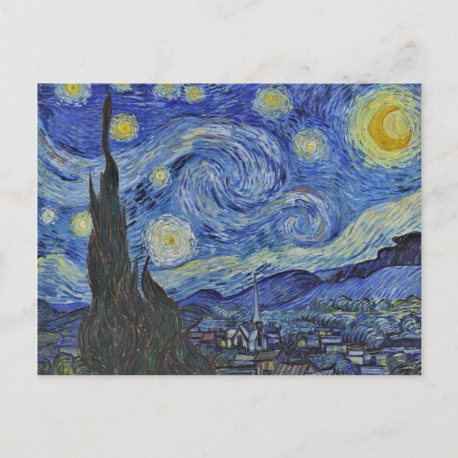 Cartão Postal Galeria da Noite Estelar Vincent van GoghHD Arte f (Frente)