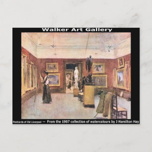Cartão Postal Galeria de Arte Walker, Ruas William Brown, Liverp