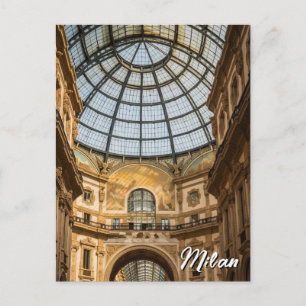 Cartão Postal Galeria em Milão Itália Viagem