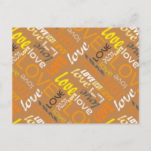 Cartão Postal Galeria Laranja Viva Palavras de Amor