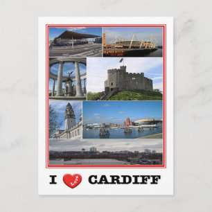 Cartão Postal Gales - Cardiff - I Love -
