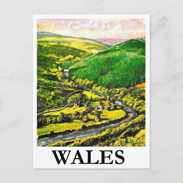 Cartão Postal Gales, paisagem, (Frente)