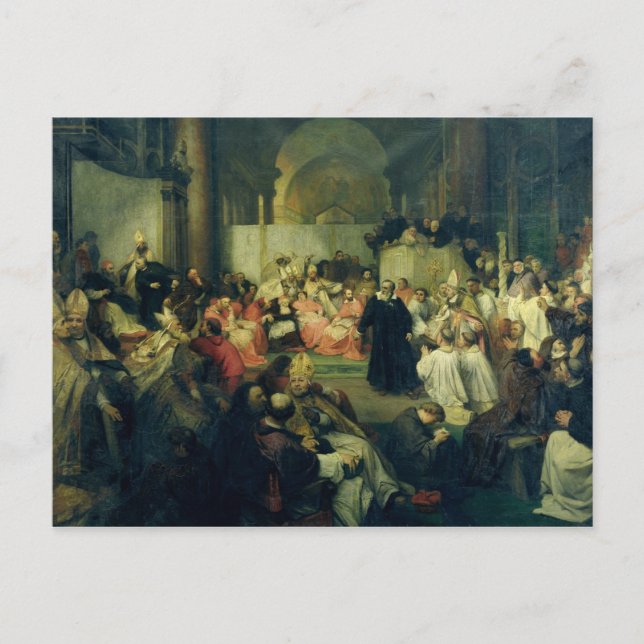 Cartão Postal Galilei perante o Conselho, 1861 (Frente)