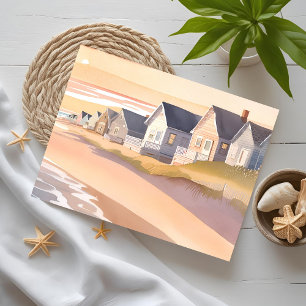 Cartão Postal Galileia pelo Mar Aquarela da Praia de Rhode Isl
