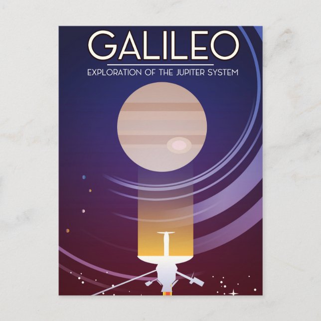 Cartão Postal Galileo - Exploração do sistema Júpiter (Frente)