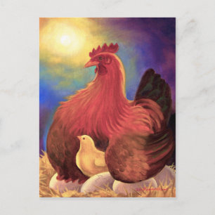 Cartão Postal Galinha com Arte Fazenda Pintinho - Múltiplas