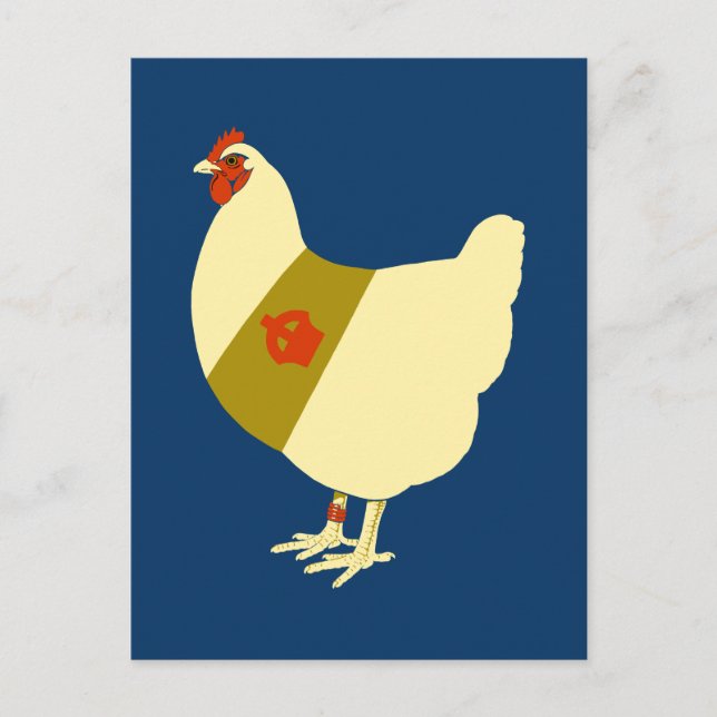 Cartão Postal Galinha de guerra decorada (Frente)