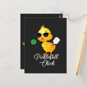 Cartão Postal Galinha de Pickleball Engraçado Pickleball