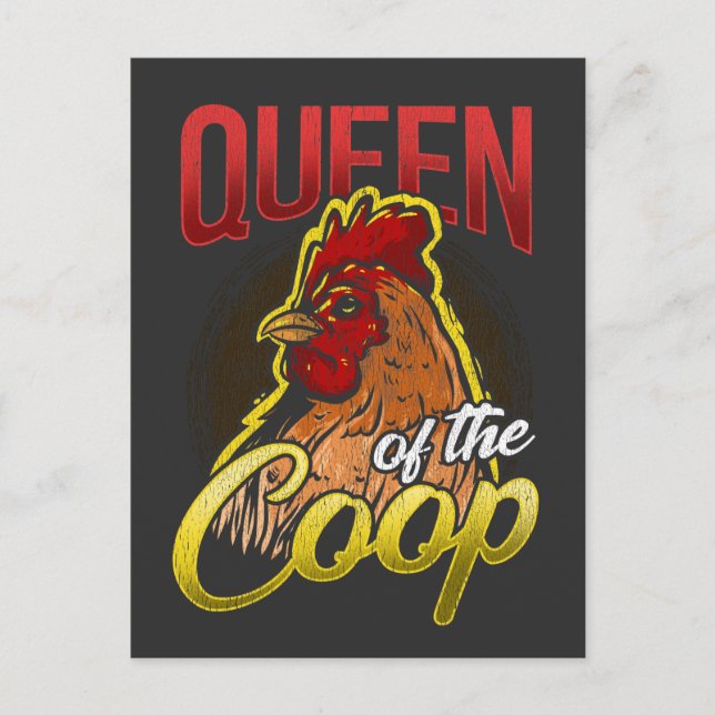 Cartão Postal Galinha Engraçada Senhora Animal Hen Agricultura (Frente)