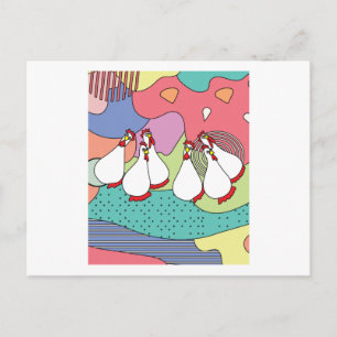 Cartão Postal Galinha Louca Engraçada