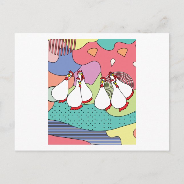 Cartão Postal Galinha Louca Engraçada (Frente)
